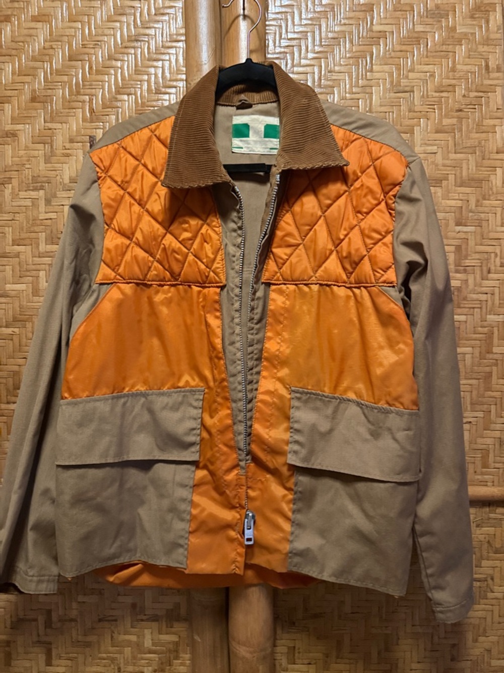 Vintage Orange and Tan Military Field Jacket